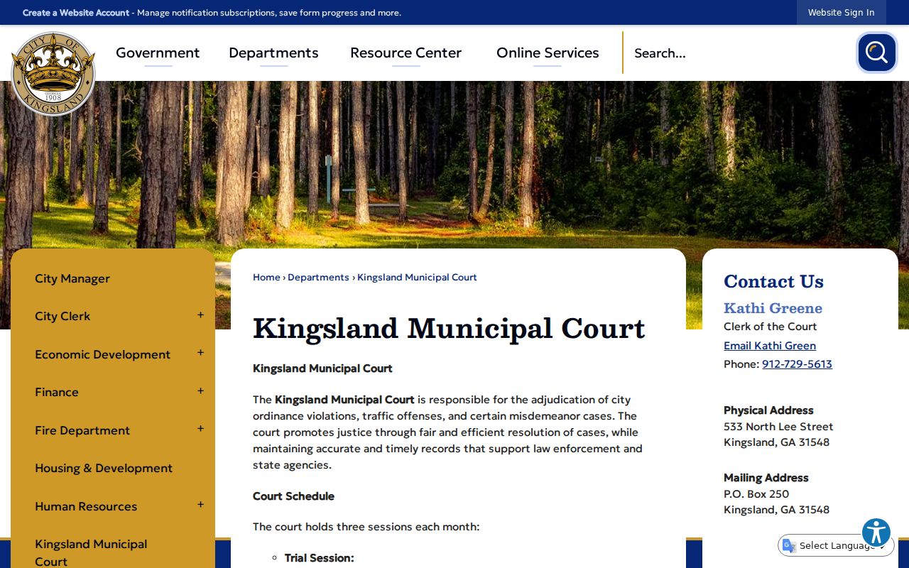 Kingsland warrant records and Municipal Court failure-to-appear information